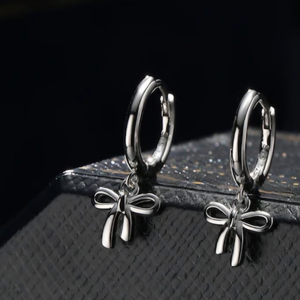 Elegant Sterling Silver Bow Earrings